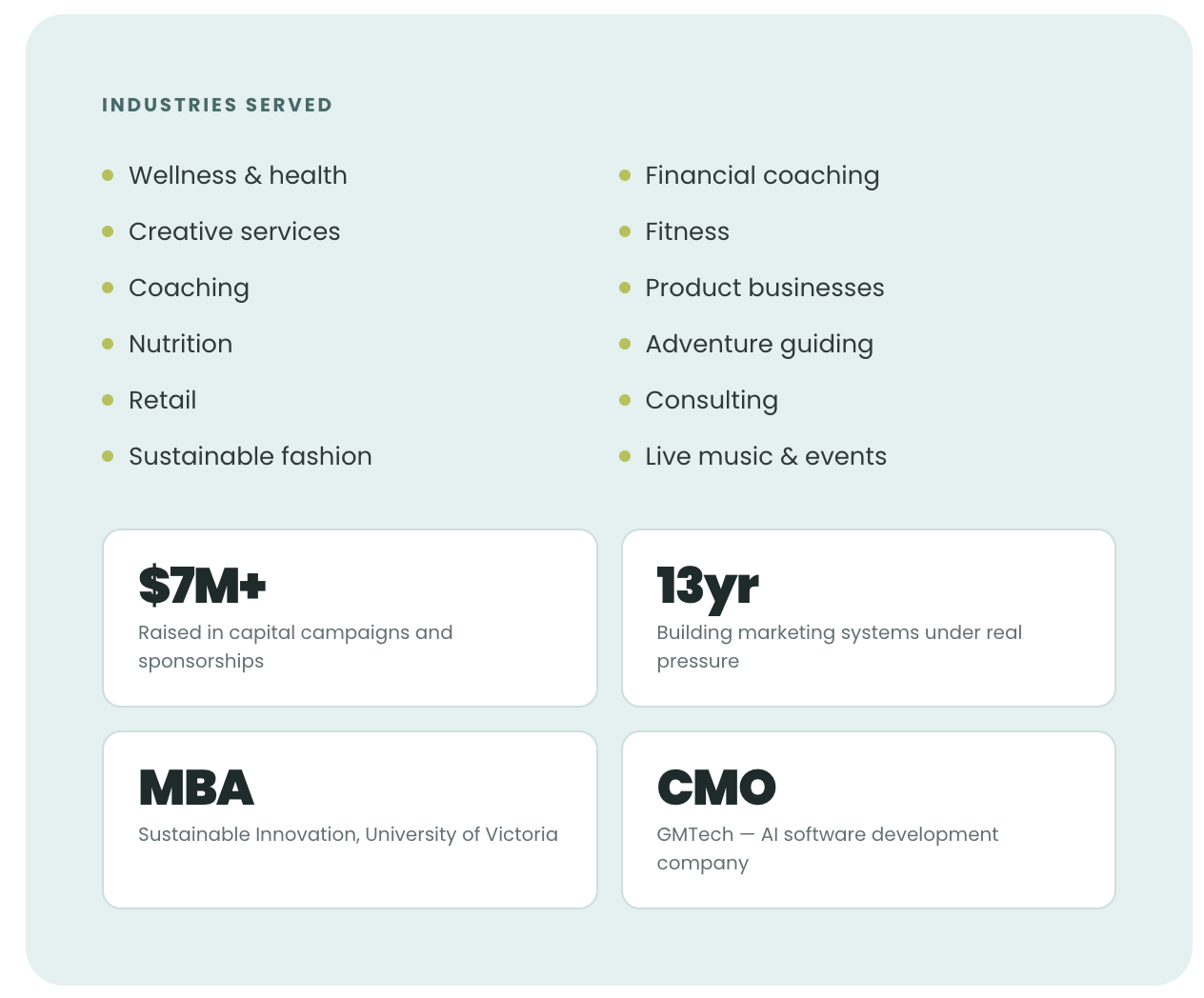Credentials and Experience